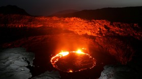 Body of Water with Red Flame