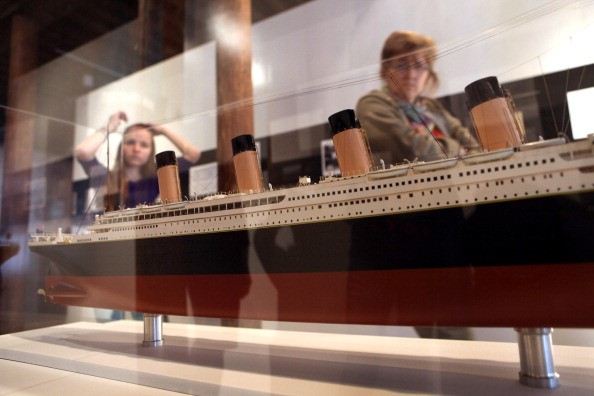  A scale model of the RMS Titanic sits on display