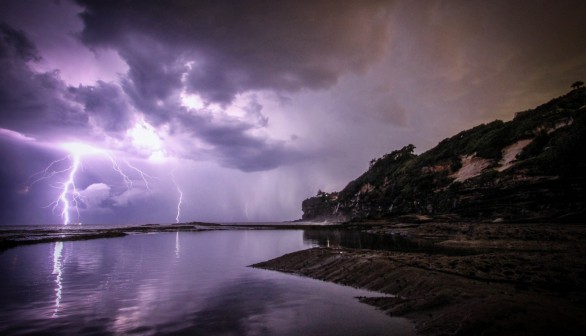 Lightning Near Body of Water