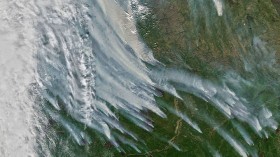 Siberia fire smoke from space