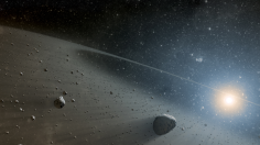 Asteroid belt landscape