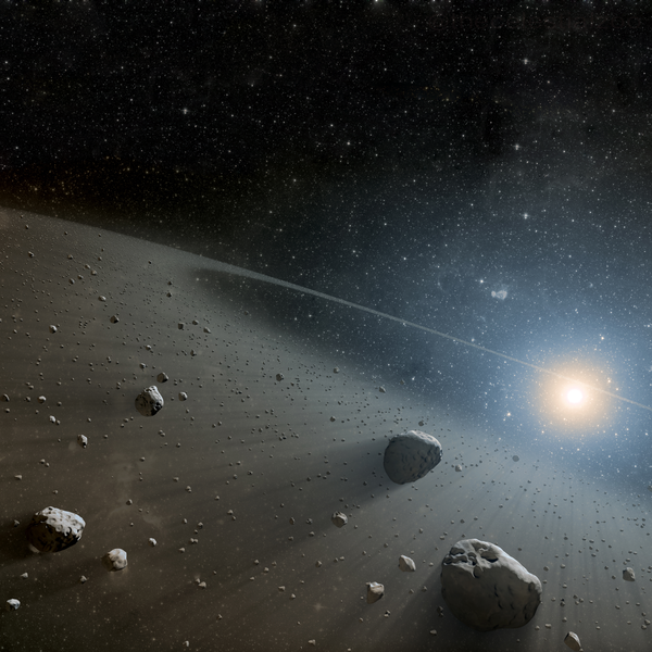 Asteroid belt landscape