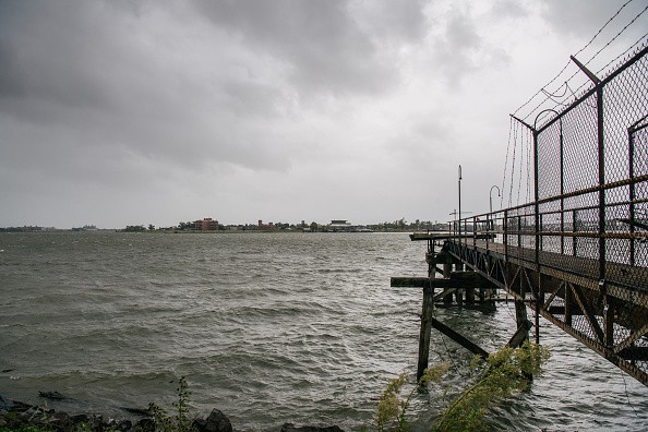 The Mississippi River ahead of Hurricane Ida's arrival in New Orleans