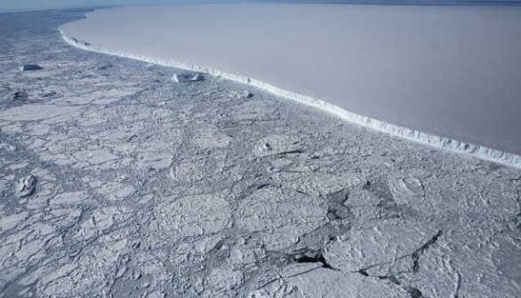Western edge of the famed iceberg A-68 (TOP R), calved from the Larsen C ice shelf