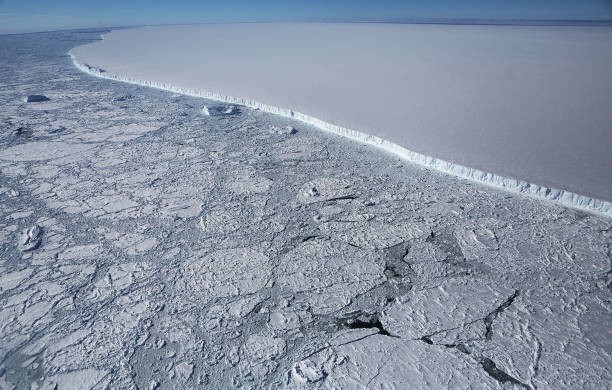 Western edge of the famed iceberg A-68 (TOP R), calved from the Larsen C ice shelf