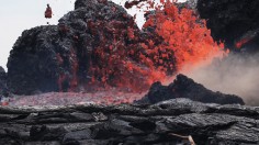  Lava erupts from a Kilauea volcano fissure 