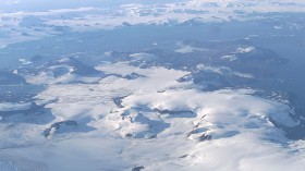 James Ross Island from NASA's DC-8 aircraft during an AirSAR 2004 mission over the Antarctic Peninsula