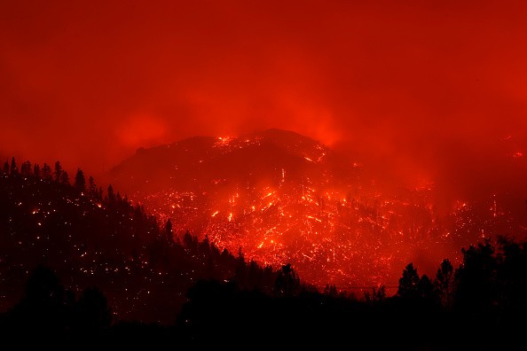 Dixie Fire burns in the hills near Milford