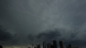 Lightning amid severe thunderstorm