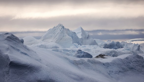  Icebergs calved from a glacier