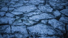 River covered with ice