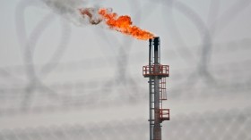 Flared natural gas. Methane is a major ingredient in natural gas