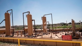 Equipments at a fracking well 