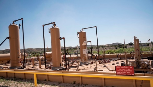 Equipments at a fracking well 