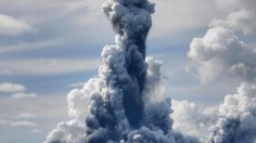 Underwater volcano eruption