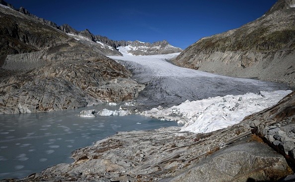 Glacial lake formed by melting glacier