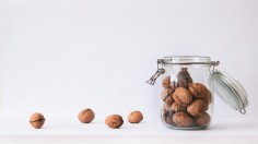 Walnut in Clear Glass Jar