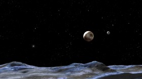 Pluto and some of its moons