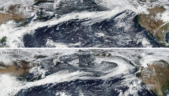 Atmospheric river connecting Asia and North America October 26, 2017