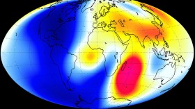 Earth's magnetic field, images from ESA's Swarm