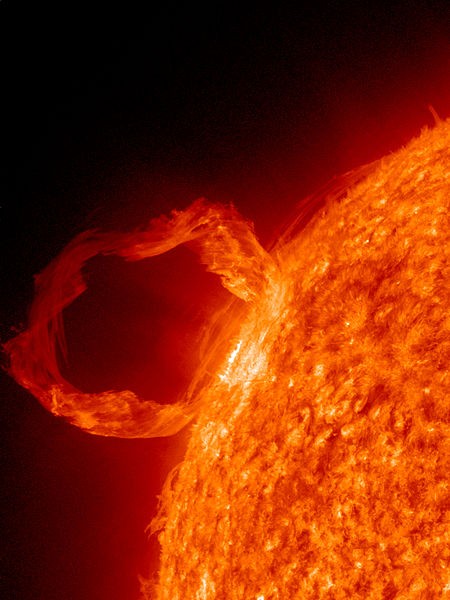 Solar Prominence Seen Collapsing Off of the Sun