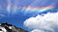 Medley of Clouds Display Rainbow Halo Over City in China