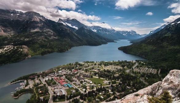 River town in mountains