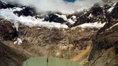 This is an undated photo of the crater of the snow