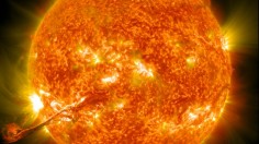 A corona mass ejection erupts from our sun 