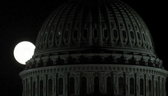 The Hunter's Moon at the U.S Capitol on October 9, 2022. 