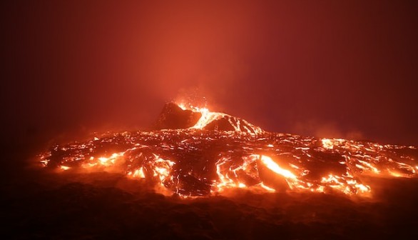 The volcanic eruption at Geldingadalir, Fagradalsfjall.
