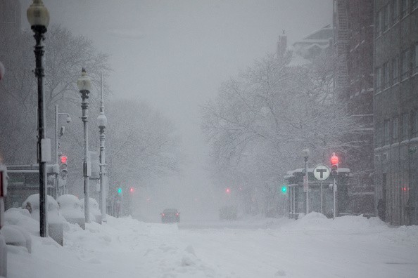  Snow squall blows through on December 17, 2020 in Boston, Massachusetts