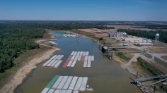 Port of Rosedale along the Mississippi River on October 20, 2022 in Rosedale, Mississipp