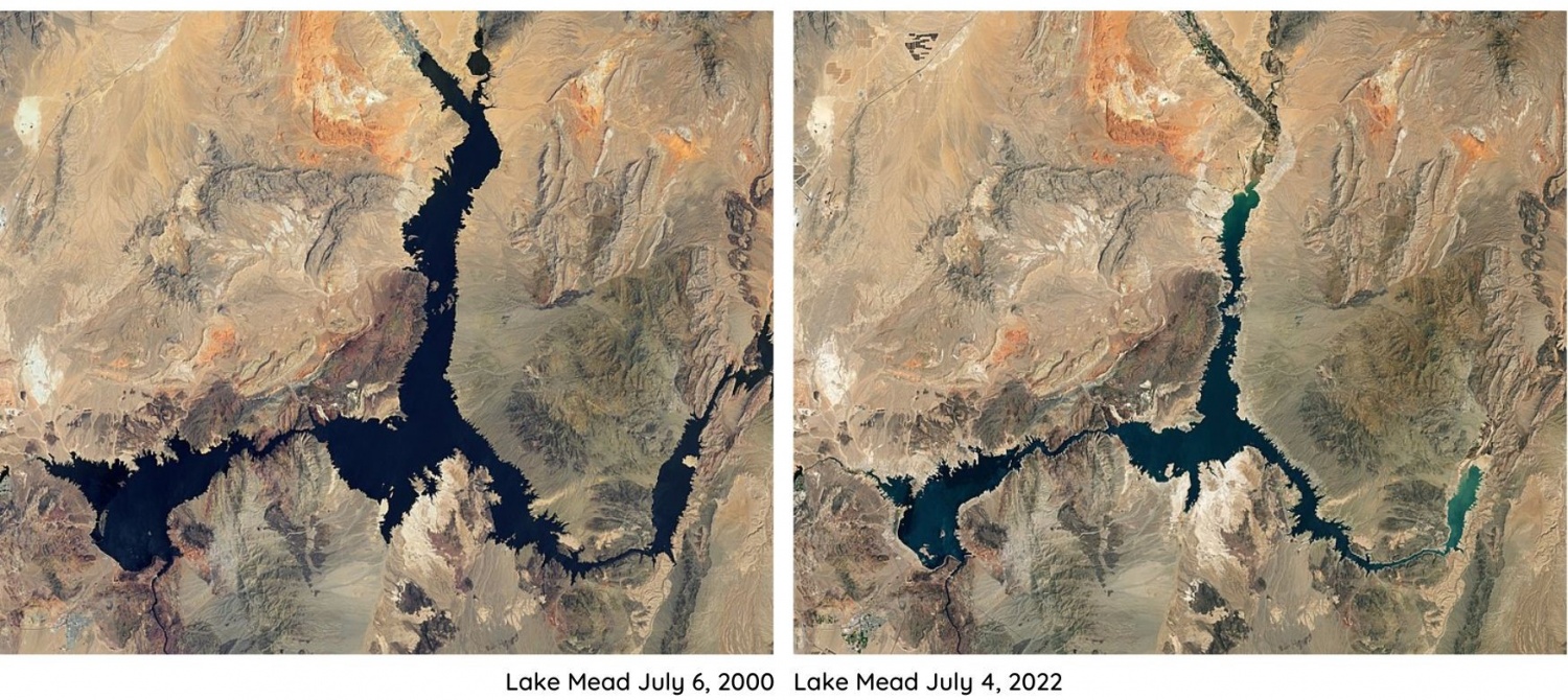 Lake Mead Water Levels Declining Rapidly, Even Seen From Space