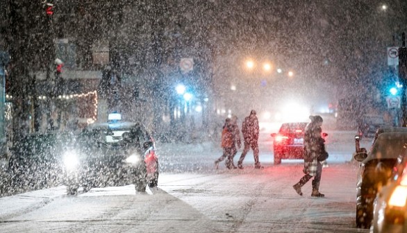 Quebec, Canada, as the snow comes down on December 22, 2022