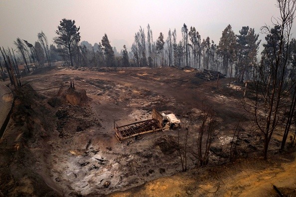 Forest fire in Santa Juana, Concepcion province, Chile on February 5, 2023