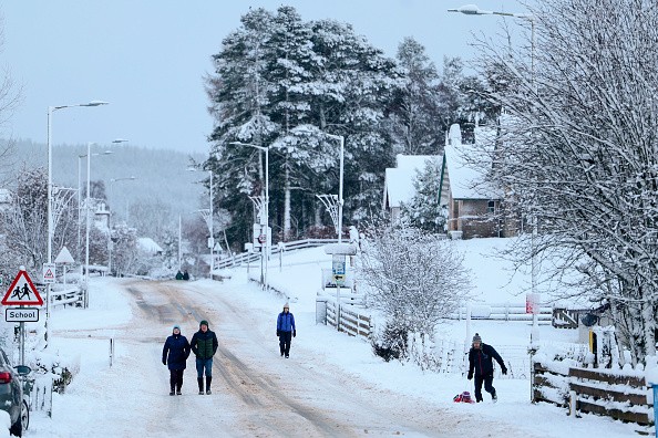 Snow on January 18, 2023 in Carrbridge, United Kingdom
