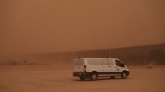 Dust storm on October 6, 2022, in Calexico, California. 	Dust Storm Unleashes in Oklahoma Panhandle: Zero Visibility, Dangerous Travel Possible