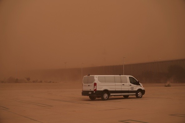 Dust storm on October 6, 2022, in Calexico, California. 	Dust Storm Unleashes in Oklahoma Panhandle: Zero Visibility, Dangerous Travel Possible
