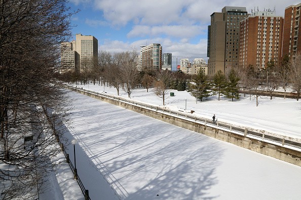 Rideau Canal on February 8, 2023 in Ottawa, Canada. Major Winter Storm to Unload in Parts of Canada, Ontario Causing Widespread Power Outages, Travel Delays This Week 