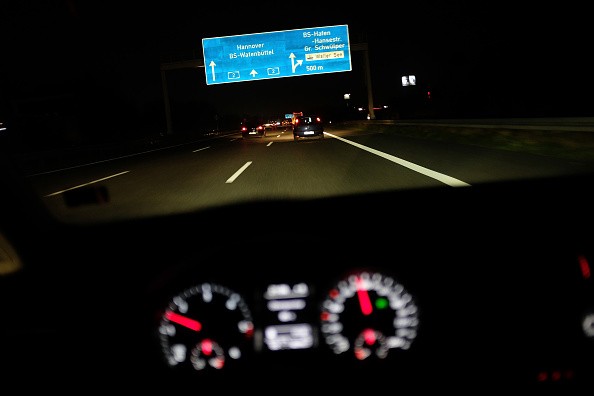 Driving On A Highway At Night