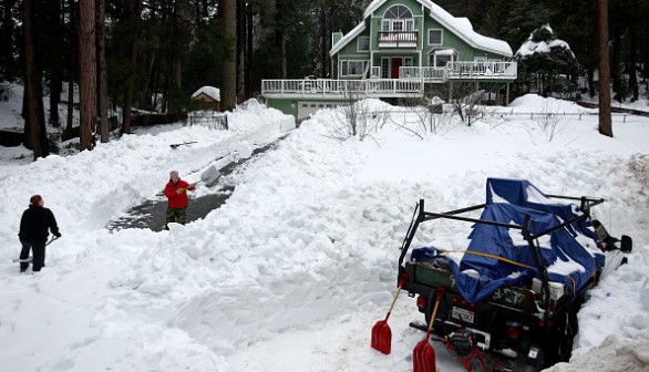Access To San Bernadino Mountains Begins To Open After Residents Stranded For Days By Snow