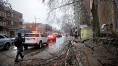 Freezing rain hit parts of Quebec and Ontario in Montreal, Canada, on April 5, 2023