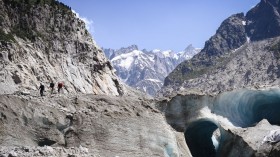 TOPSHOT-FRANCE-NATURE-ICE-MOUNTAIN-ALPS-CLIMATE