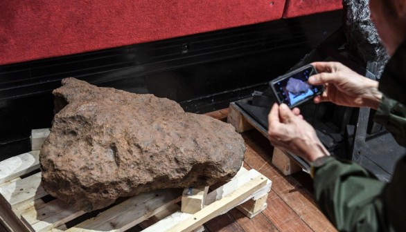 A stock photo of  364 kg and 60.000 years old Siderite meteorite