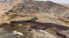 The Peruvian Coast Affected By Oil Spill Brought By Tonga Volcano