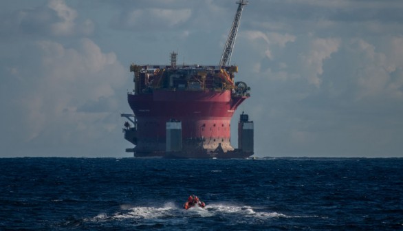 Greenpeace Action On Shell Platform Off Coast Of Canary Islands