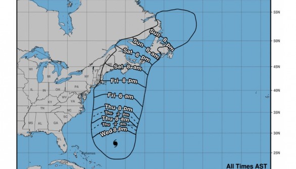 Tropical-Storm-Force Winds of Hurricane Lee