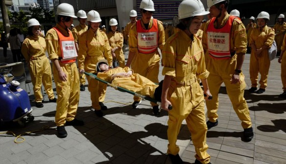 100th anniversary of the Great Kanto Earthquake. People conducted emergency earthquake training on September 1, 2023. 