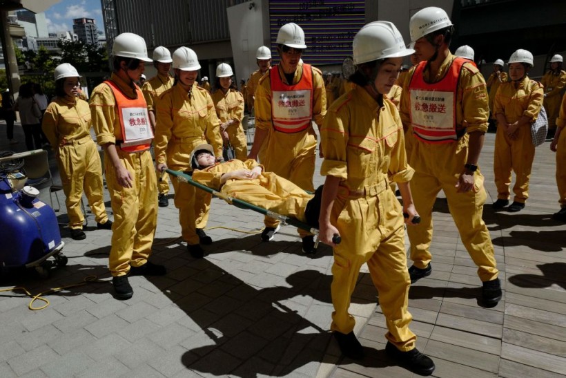 100th anniversary of the Great Kanto Earthquake. People conducted emergency earthquake training on September 1, 2023. 